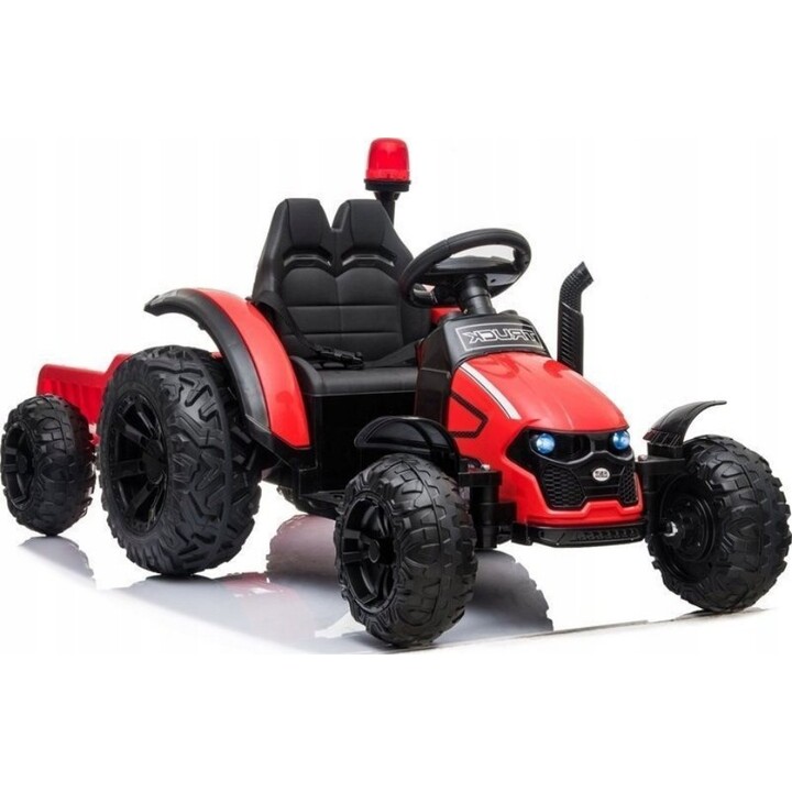 Electric tractor with trailer HZB-200, LED lights, MP3, red color.