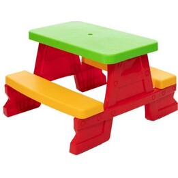 Conjunto de mesa e banco infantil para jardim Dorex, vermelho, modelo 5067