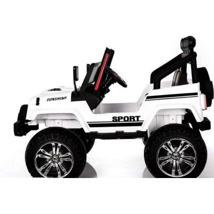 Auto auf Akku S2388 Fernbedienung LED-Lichter Radio Jeep Weiß 4x45W
