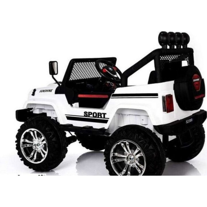 S2388 Car Remote Control with LED Lights and Radio, Battery Powered, Jeep, White, 4x45W
