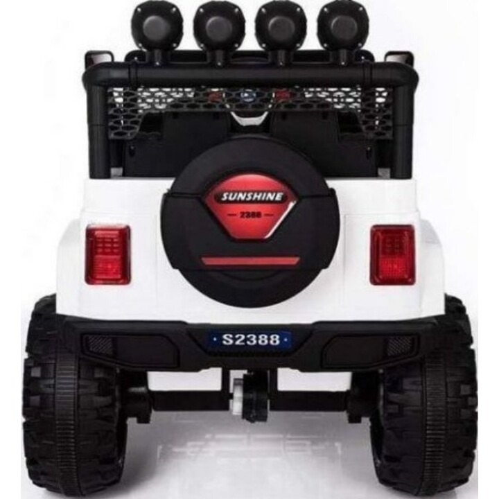 Telecomando per auto S2388 con luci a LED e radio, alimentato a batteria, Jeep, bianco, 4x45W