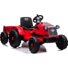 Tracteur Électrique avec Remorque CH9959 Lumières LED Télécommande Radio Rouge