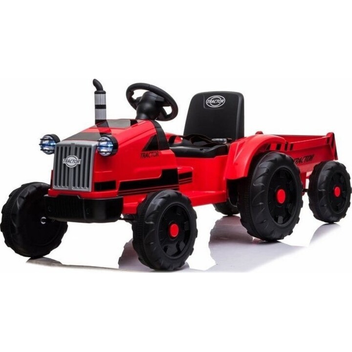 Tracteur Électrique avec Remorque CH9959 Lumières LED Télécommande Radio Rouge