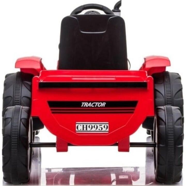 Tracteur Électrique avec Remorque CH9959 Lumières LED Télécommande Radio Rouge
