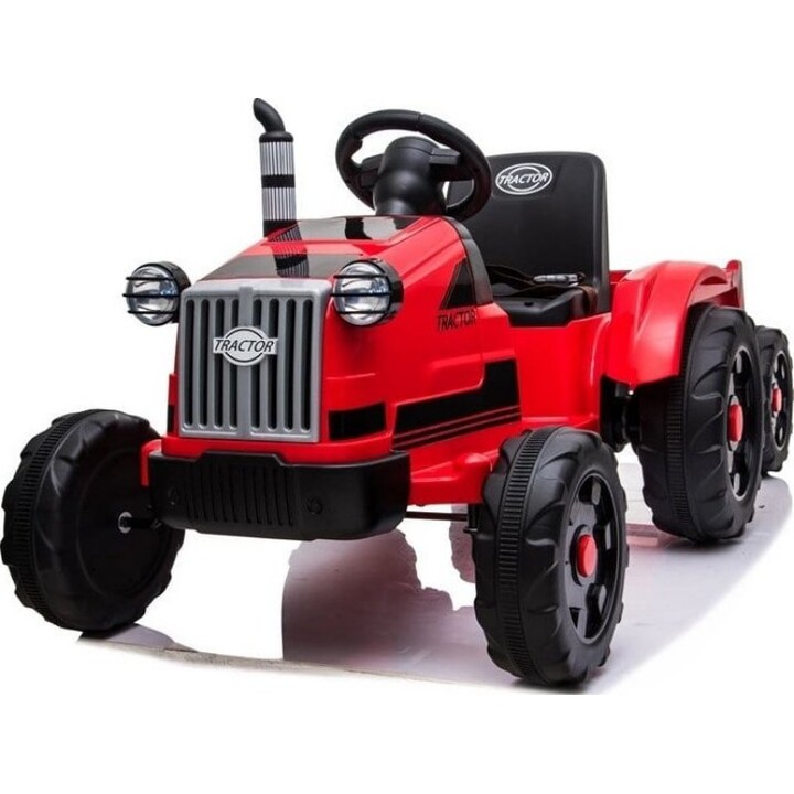 Tracteur Électrique avec Remorque CH9959 Lumières LED Télécommande Radio Rouge