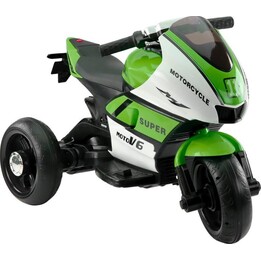 HT-5188 children's tricycle with LED lights and MP3 player, green color.