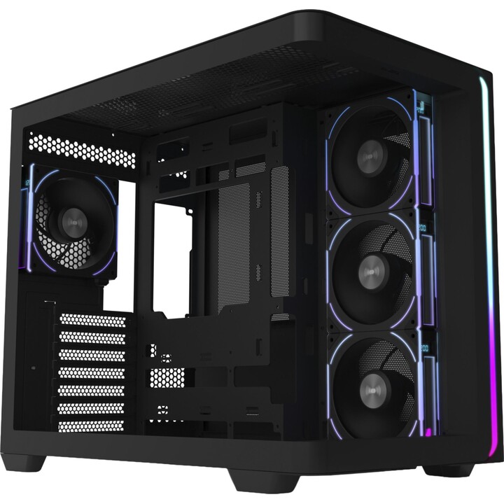 FSP M580 Plus, case a torre nero, vetro temperato