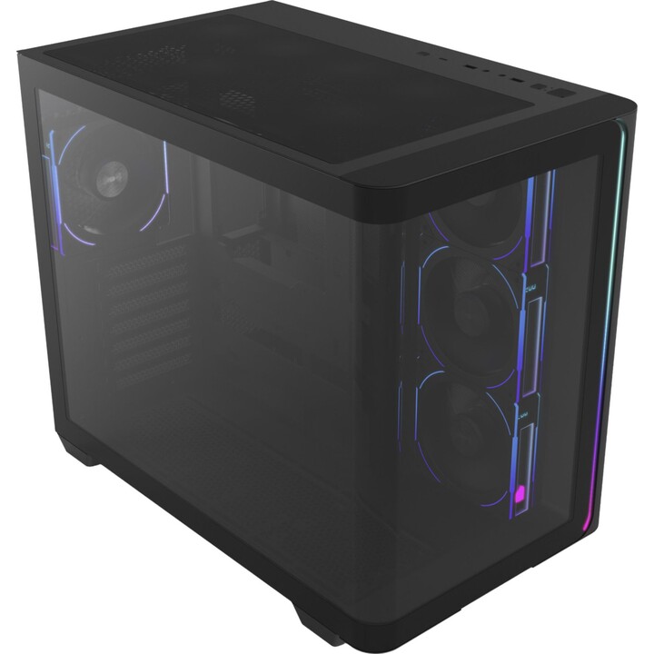 FSP M580 Plus, case a torre nero, vetro temperato