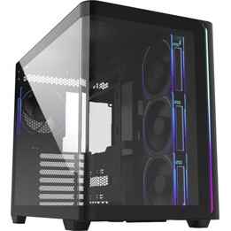 FSP M580 Plus, schwarzes Tower-Gehäuse, gehärtetes Glas