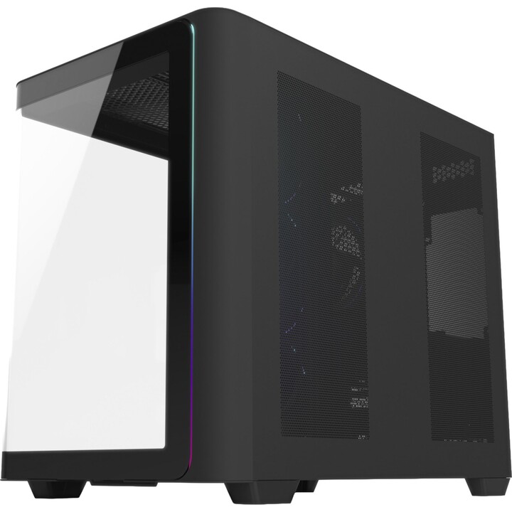FSP M580 Plus, case a torre nero, vetro temperato