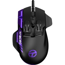 Swiftpoint Tracer Wired Gaming Mouse 13 Botones Programables 12000 DPI RGB Morado Negro