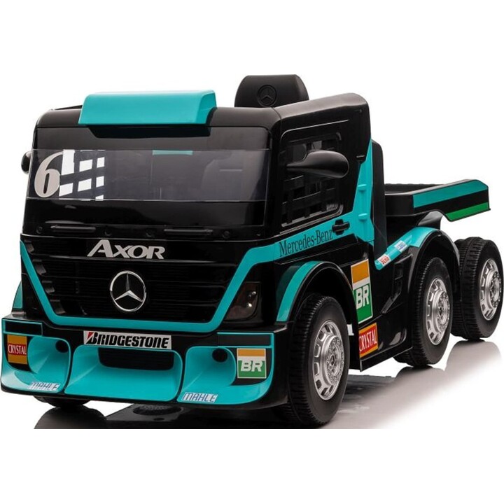 Carro elétrico Mercedes + reboque XMX622B com tela LCD azul.
