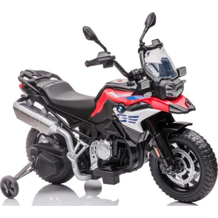 Motocicleta BMW F850 com bateria vermelha