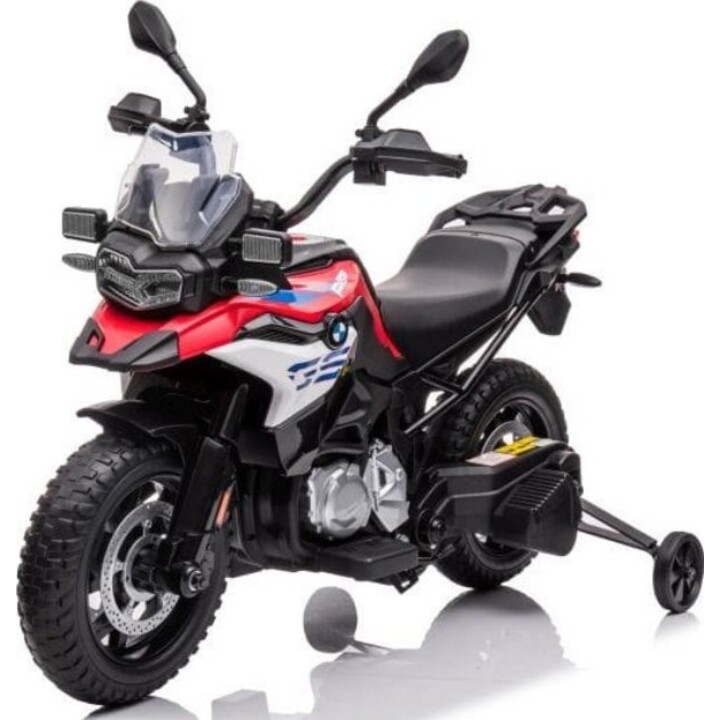 BMW F850 motorcycle with red battery