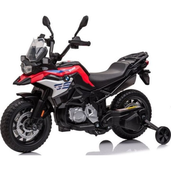 BMW F850 motorcycle with red battery