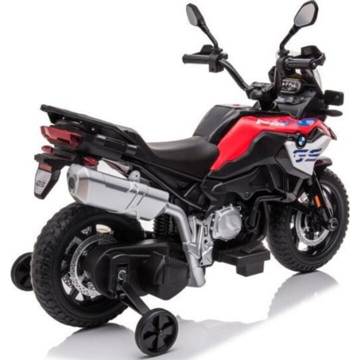 BMW F850 motorcycle with red battery