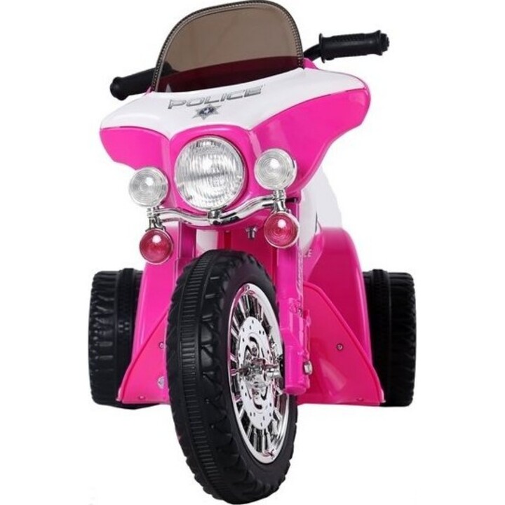 Motor mit Akku Dreirädrig JT568 Polizei für Kinder LED Dunkelrosa