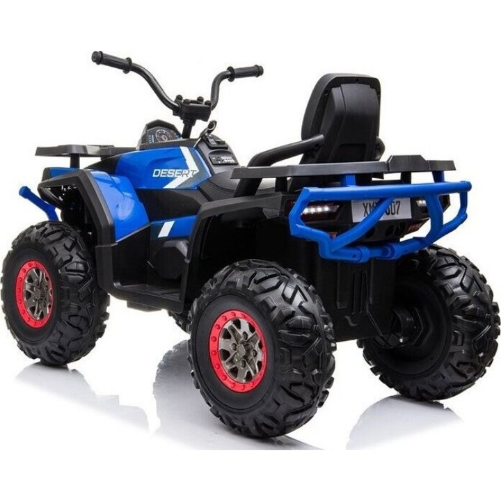 XMX607 Rechargeable Quad Bike for Kids with LED Lights and MP3 Player, Blue.
