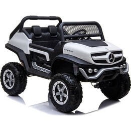 Auto auf Akku Mercedes Unimog 4x4 für Kinder LED-Lichter MP3 Weiß