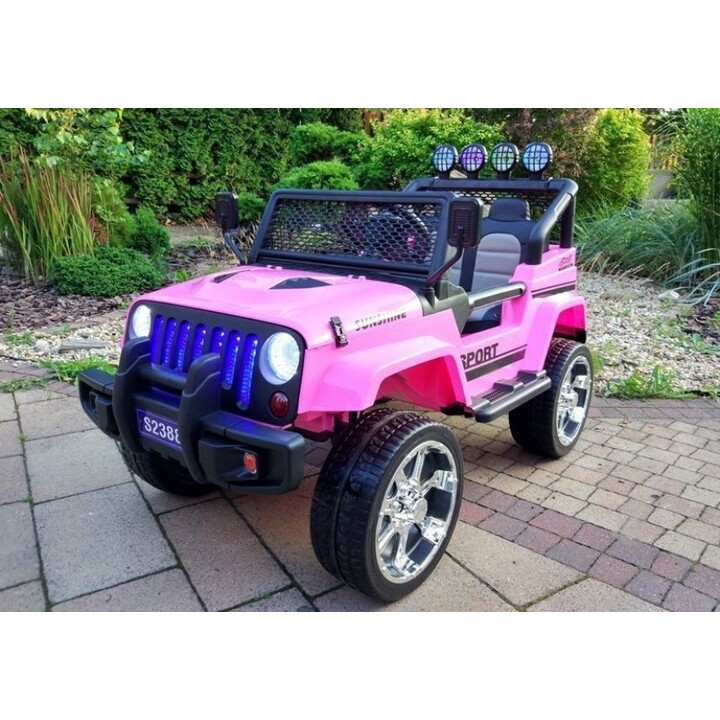 S2388 Jeep rosa, auto elettrica a batteria 4x45W