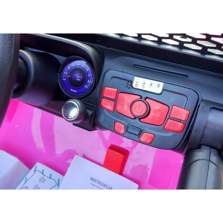Coche eléctrico a batería S2388 Jeep rosa 4x45W