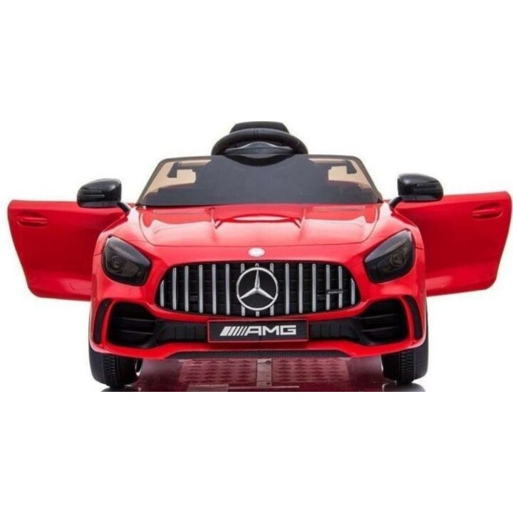 Auto elettrica per bambini Mercedes GTR con luci a LED e lettore MP3, colore rosso.