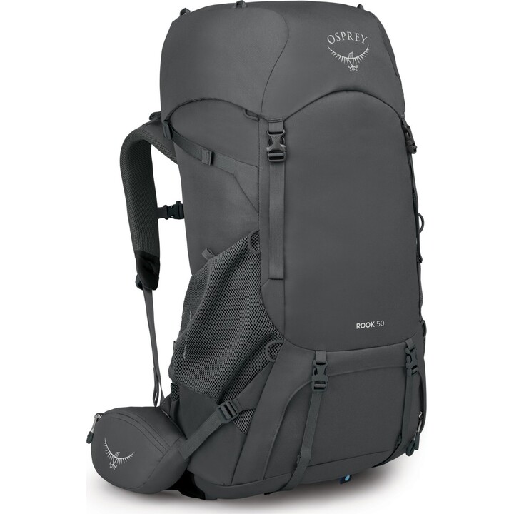 Osprey Rook 50 Trekking Backpack Dark Charcoal Silver Lining 50L AirSpeed Recycled Polyester