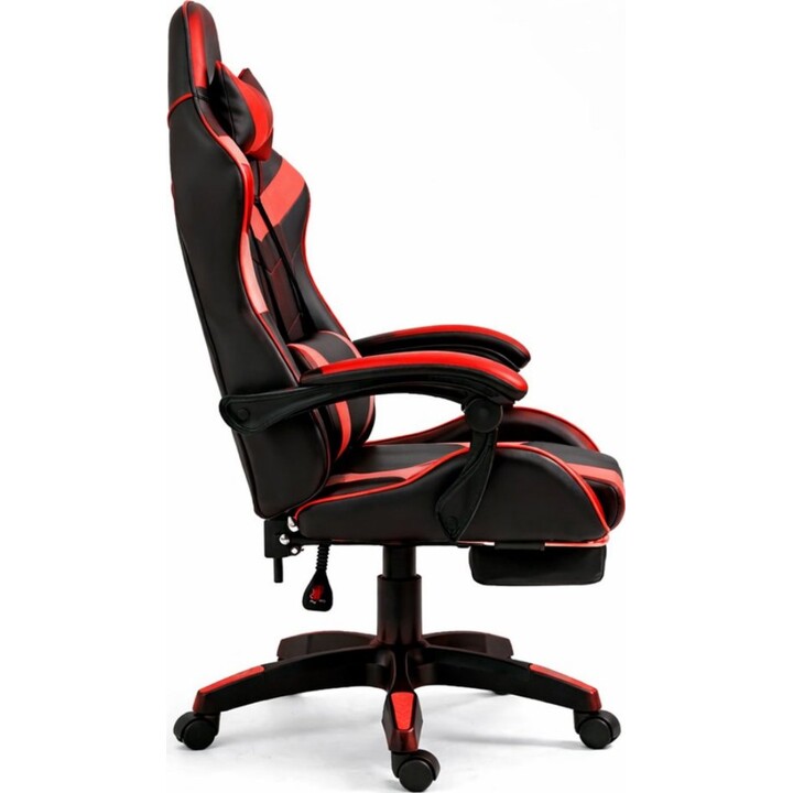 LEAN Silla Giratoria Gaming Negro Rojo 120kg Capacidad de Carga Reposapiés Ajuste del Respaldo