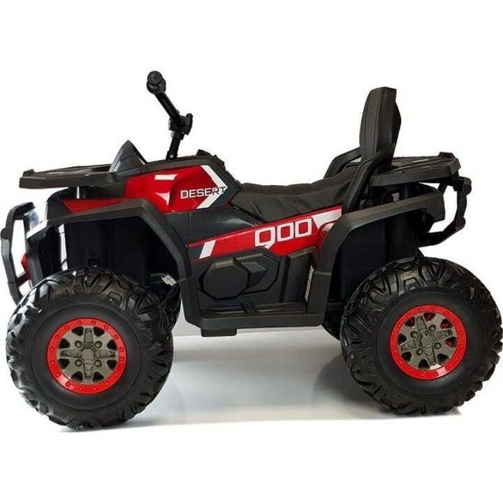 Quad eléctrico XMX607 con luces LED, reproductor MP3 y pintura roja.
