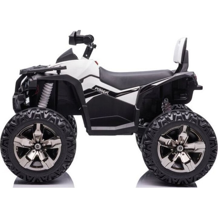 QLS-3288 electric quad with backrest, LED lights and MP3 player, white color.