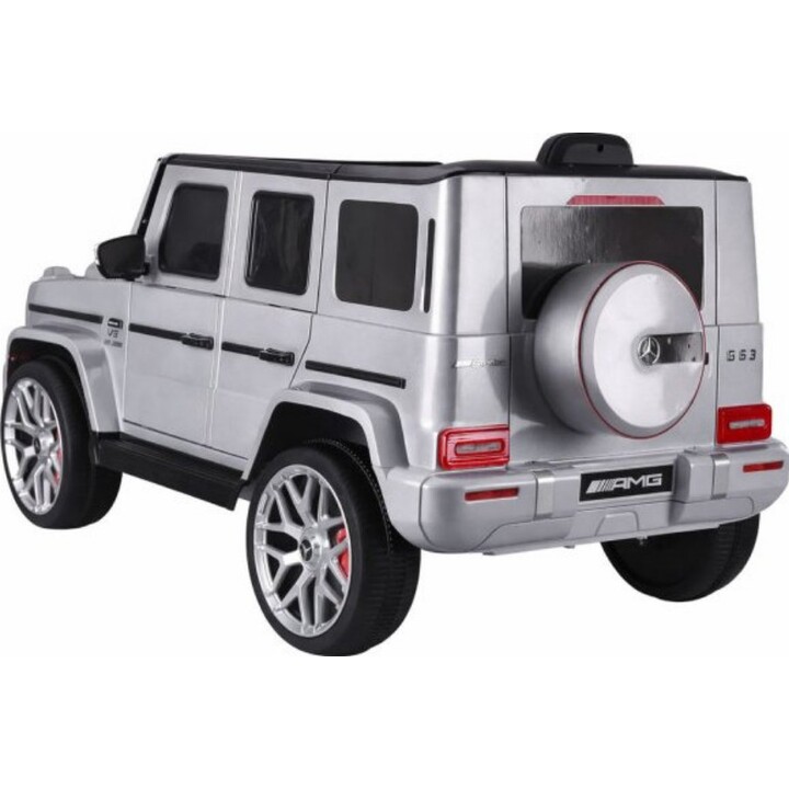 Mercedes G63 S306-1 plateado, funciona con batería.