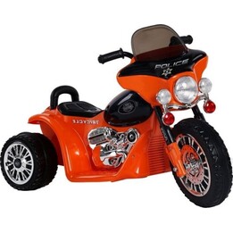 Motor na Akumulator Trójkołowy JT568 Policja Dla Dzieci LED Pomarańczowy