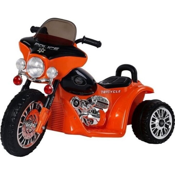 Triciclo a batería JT568 Policía para niños LED naranja