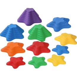 Piedras para senderos sensoriales, 3 tamaños, 6 piedras de colores