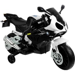 Motocicleta BMW S1000RR a batería para niños, color negro, tres ruedas.