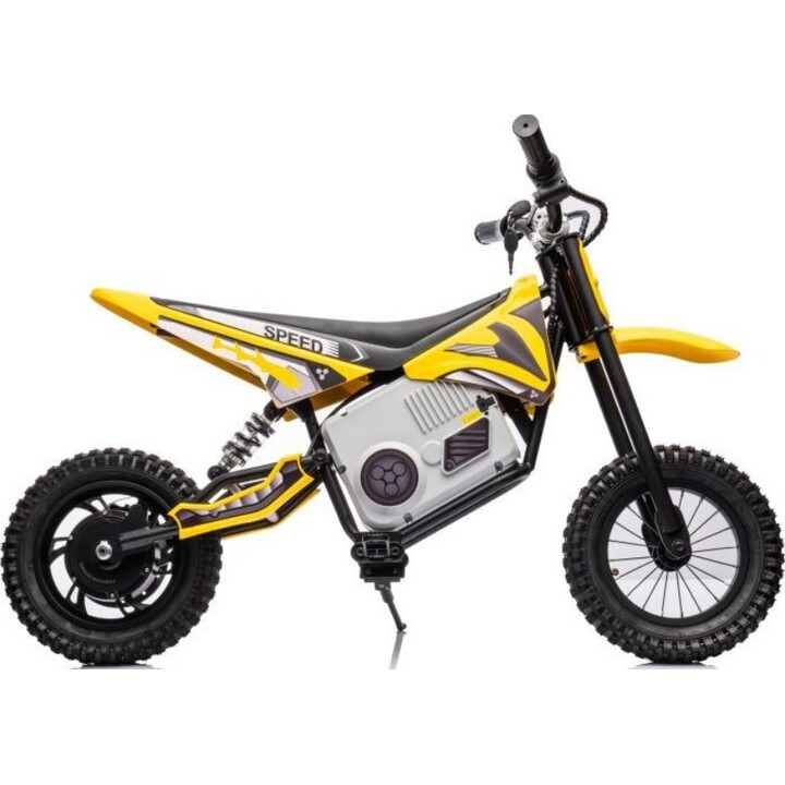 Motocicleta de motocross elétrica A9901, amarela, 36V.