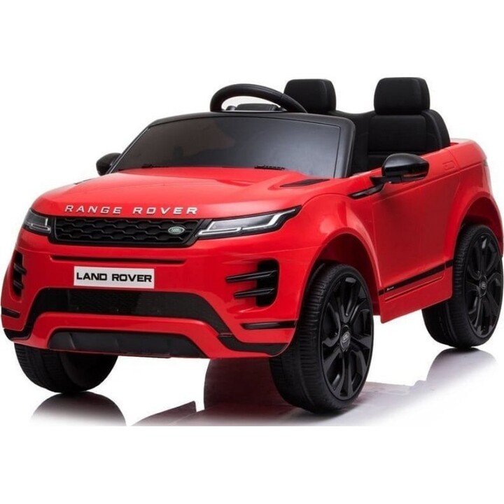 Carro elétrico Range Rover Evoque com controle remoto e LED vermelho.