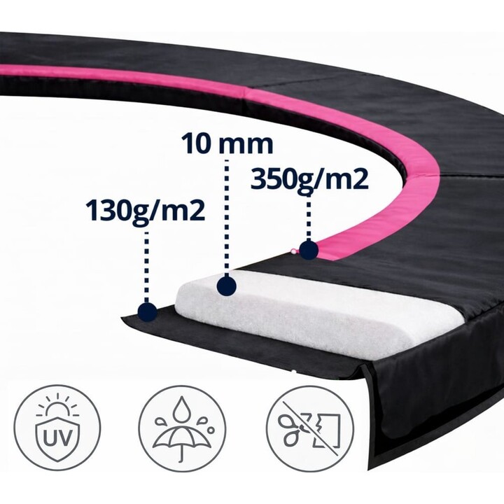 Telo di protezione per trampolino Sport Max da 16 piedi, nero e rosa.
