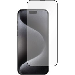 Just in Case iPhone 15 Pro Max - Protection d'écran en verre trempé - Noir