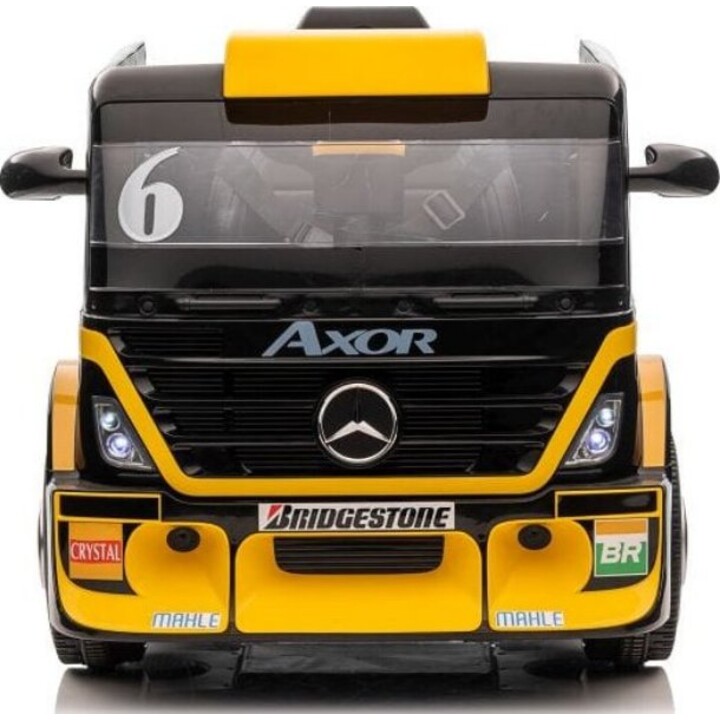 Mercedes electric car + trailer XMX622B with yellow LCD screen.