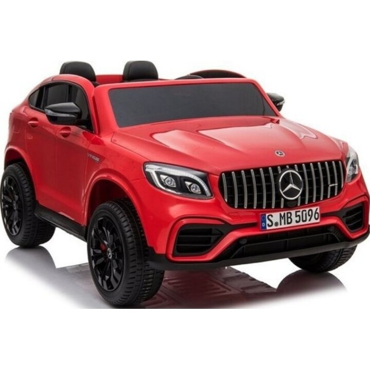 Mercedes GLC 63S, carro elétrico de dois lugares com luzes LED e MP3, cor vermelha.