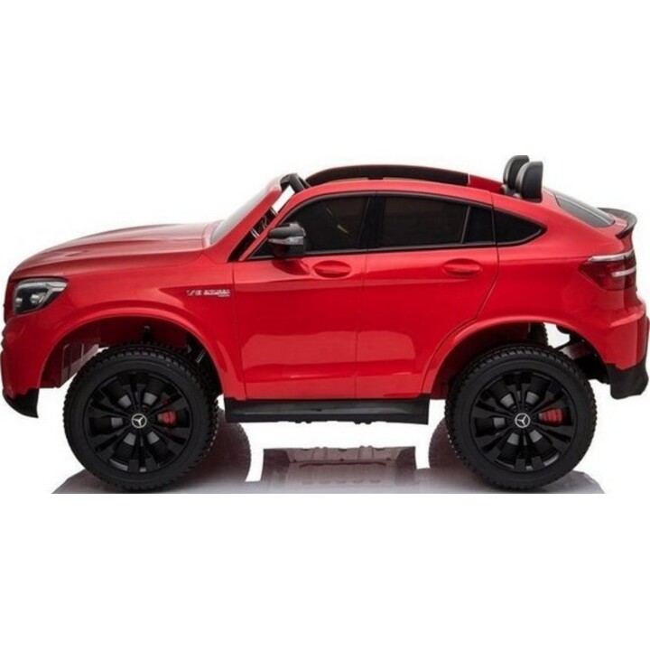 Mercedes GLC 63S, carro elétrico de dois lugares com luzes LED e MP3, cor vermelha.