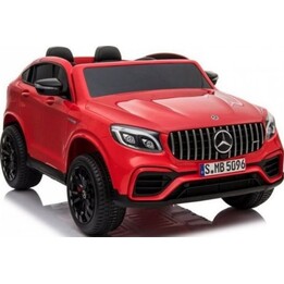 Mercedes GLC 63S, carro elétrico de dois lugares com leitor de MP3 em LED, na cor vermelha.