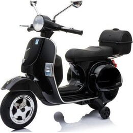 Skuter na Akumulator Vespa Dla Dzieci Światła LED Panel MP3 Czarny