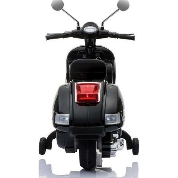 Skuter na Akumulator Vespa Dla Dzieci Światła LED Panel MP3 Czarny