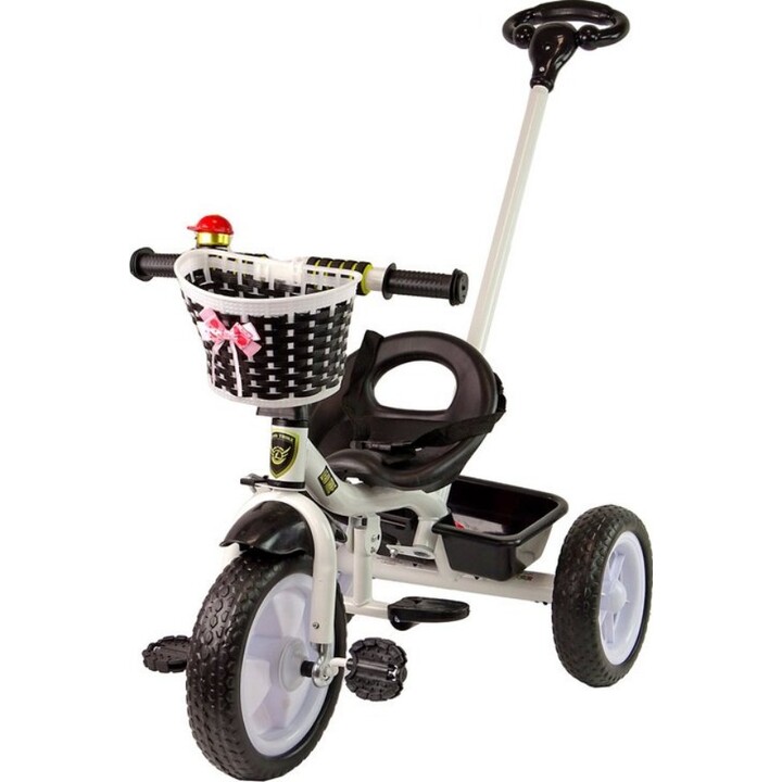 Triciclo PRO100 con cesta negra y ruedas de EVA.