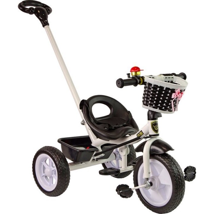 Triciclo PRO100 con cesta negra y ruedas de EVA.
