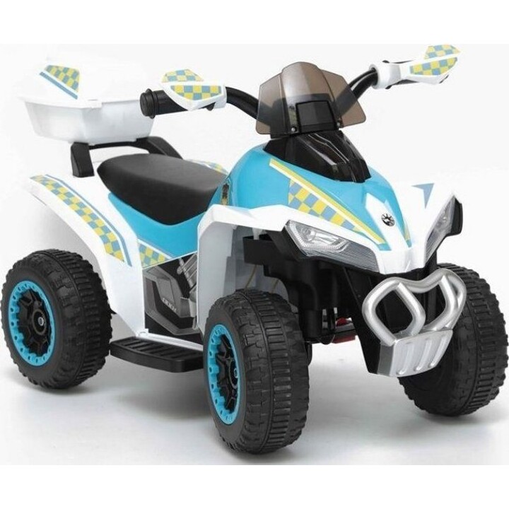 Quad électrique GTS1188-A Lumières LED Musique Coffre Blanc Police