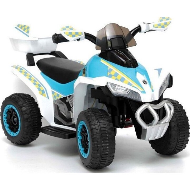 Quad électrique GTS1188-A Lumières LED Musique Coffre Blanc Police