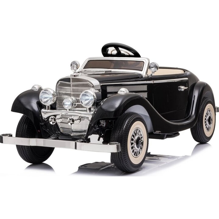 Voiture à batterie Mercedes 540K Classique Premium Lumières LED MP3 Noir